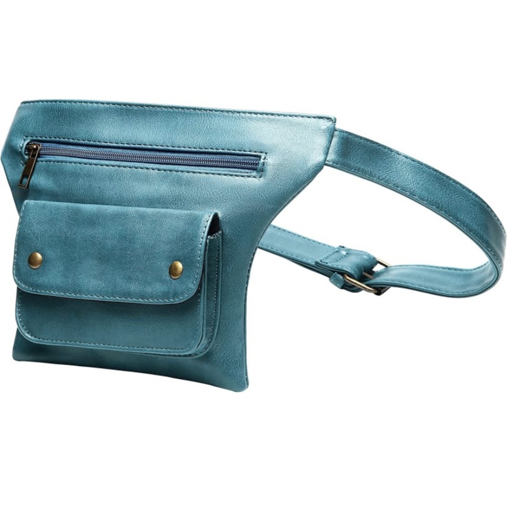 Vegan Leather Belt Bag Fanny Pack Steampunk Hip Bag for Festival Women Pouch